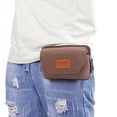 thumbnail image 3 of OUSITAID Sac de Taille Multifonction pour Hommes en Toile Ceinture de Téléphone (Café Horizontal), 3 of 8