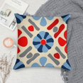 thumbnail image 5 of Red And Blue Pioneer Flower Modern Art Geometric Pillow Covers,Red And Blue Pioneer Flower Modern Art Geometric Throw Pillow Covers 18"×18" ,Living Room Sofa Couch Pillow Covers,Decorative Pillow Cove, 5 of 7