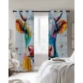 thumbnail image 4 of Vintage Cow Blackout Curtains for Bedroom Living Room Darkening Curtains 84 Inch Length 2 Panels Set Country Oil Abstract Painting Wooden Grain Window Curtain Window Treatment Grommet Drapes 42"x84", 4 of 9