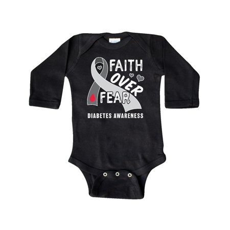 

Inktastic Diabetes Awareness Faith over Fear Gift Baby Boy or Baby Girl Long Sleeve Bodysuit