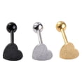 thumbnail image 2 of SeekLGT Tongue Piercing Jewelry Cute Tongue Rings for Women Stainless Steel Heart Top Barbell Silver Pill Tongue Ring 3pc, 2 of 8