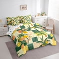 thumbnail image 3 of Manfei Yellow Lemon Twin Bedding Sets 7-Piece for Kids Children,Tropical Fruit Bedding Comforter Set Microfiber,Geometric Plaid Breathable Sheet Sets,Ultra Soft Home Decor,Reversible, 3 of 8
