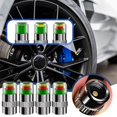 thumbnail image 6 of 4-PCS Car Tire Pressure Monitor Caps - 3-Color LED Alert for PSI Check, Stainless Steel Waterproof Valves for Cars/Bikes, Driving Safety Accessories with 36PSI Capacity, 6 of 9