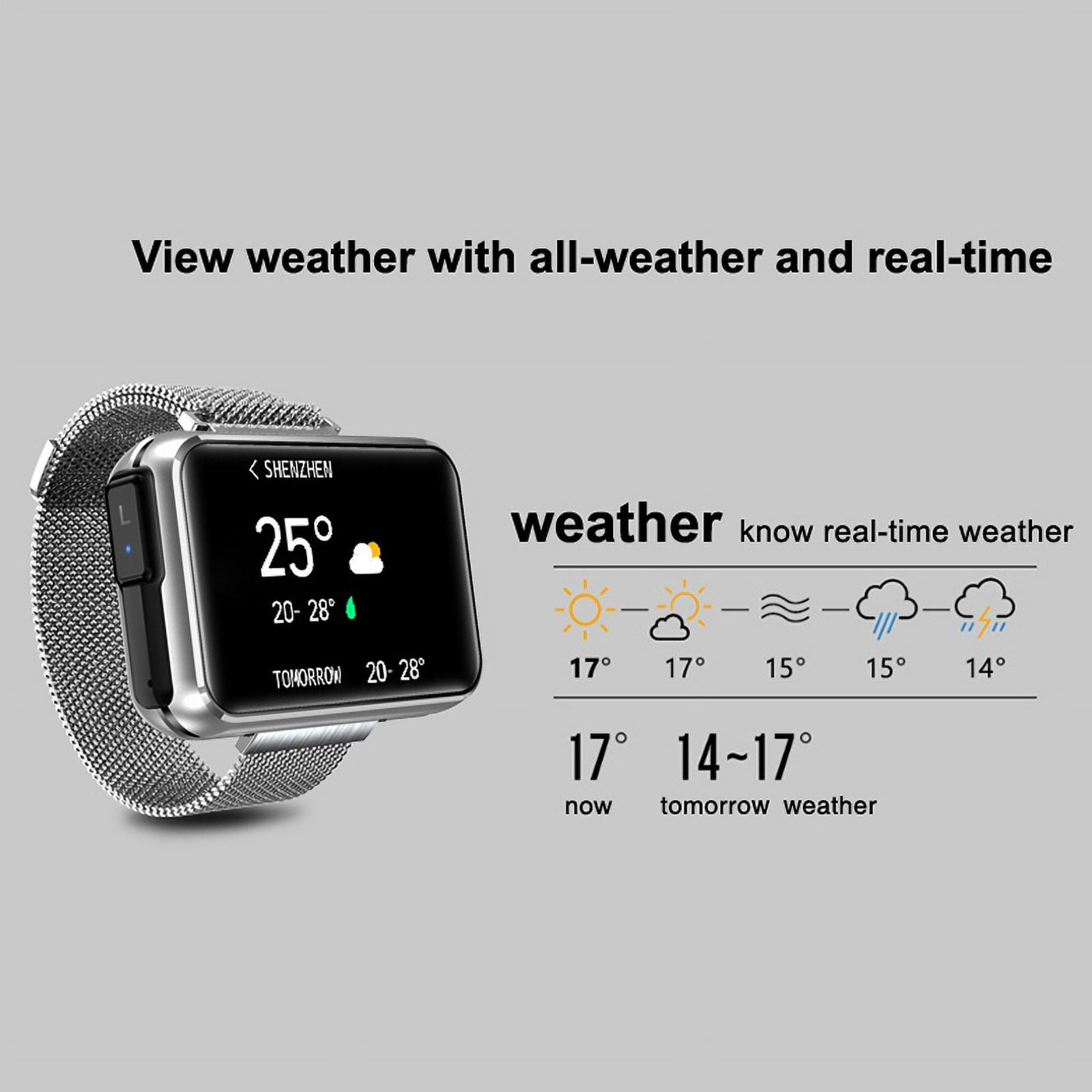 Rainbuvvy T91 Smart Watch 1.4 Inch Portable Bluetooth Headset Built-in Charging Case Bluetooth 5.0 Sports Watch