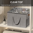 thumbnail image 2 of Aokeyee Shoes Organizer for Closet, 2 Pack Shoe Holder with Clear Cover and Reinforced Handles, Fits 16-32 Pairs, Grey, 2 of 7