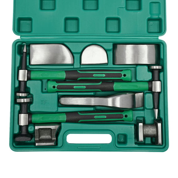 ToppiJoy Auto Body Hammer and Dolly Set, 45# Steel Dent Repair Tools Kit with Abrasion-Resistant Carrying Case for Car Sheet Metal Shaping