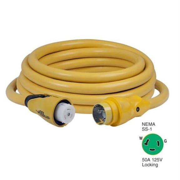 Marinco EEL 50A 125V Shore Power Cordset - Yellow - 25 in.