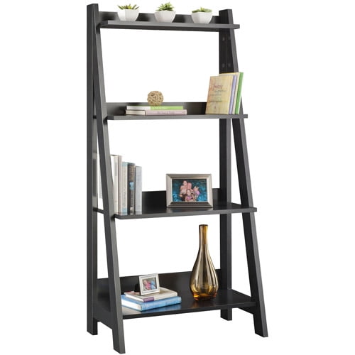 Bush Alamosa Ladder Bookcase, Classic Black