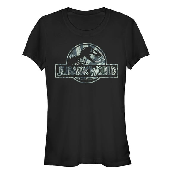 Junior's Jurassic World Jurassic Worldscale Tropical T. Rex Logo  Graphic Tee Black 2X Large
