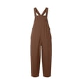 thumbnail image 5 of MLCDZ Women Dressy Jumpsuits Cotton Linen Square Neck Sleeveless Overalls Adjustable Strap Bib Overalls Baggy Summer Romper with Pockets, 5 of 7