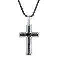 thumbnail image 4 of SteelTime Lord's Prayer Spinner Cross Pendant Necklace Stainless Steel Jewelry, Black Ion Silver, 4 of 4