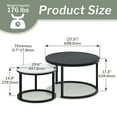 thumbnail image 6 of 2 Round Tea Table Coffee Table Desk Sets | Black & White - Twin Sets Multi Function Wood & Steel Living Room Home Decor Polished Surface Overlapping Ending Tables Cocktail Table, 6 of 7