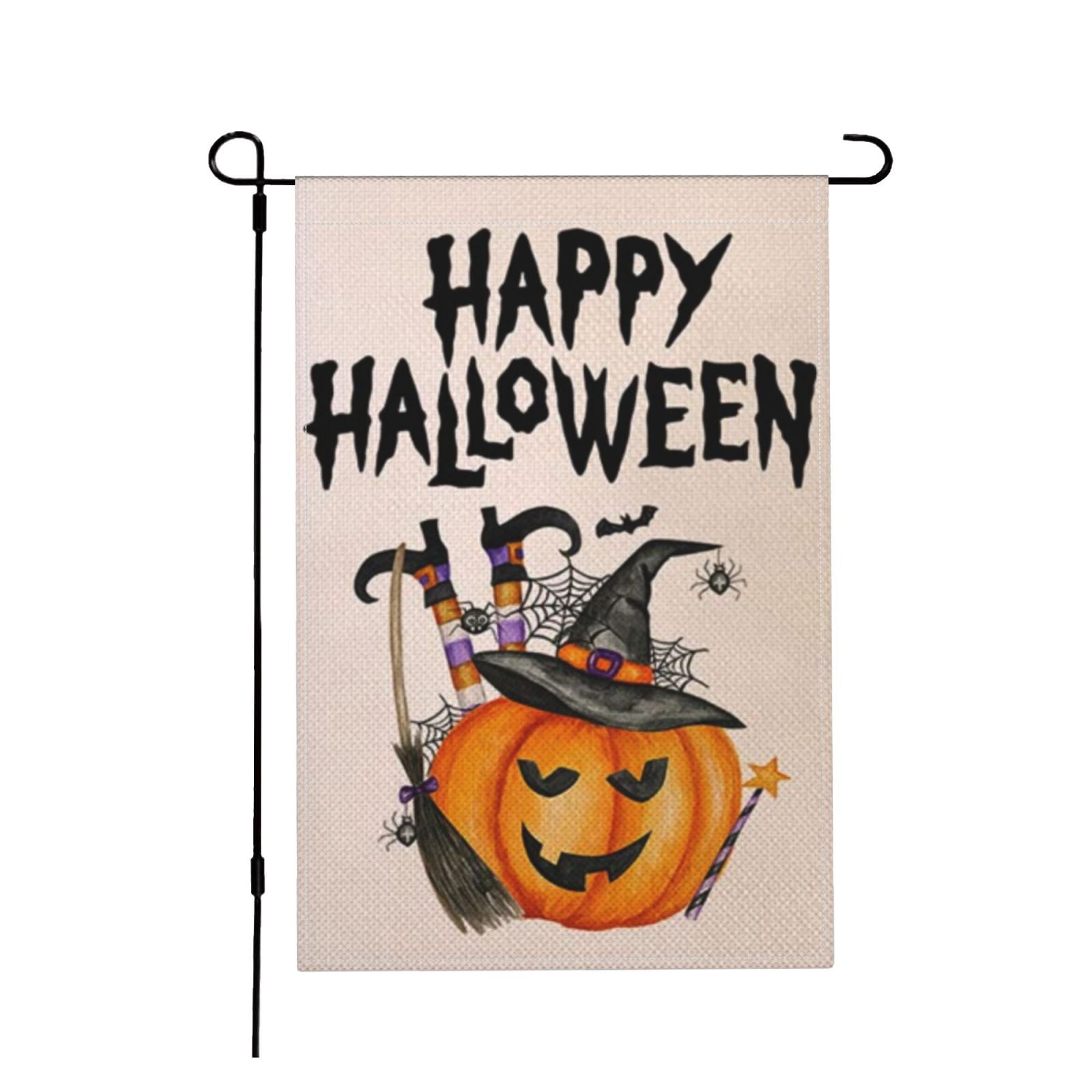 Happy Halloween Garden Flag 12 x 18 Inch DoubleSided Linen Fall