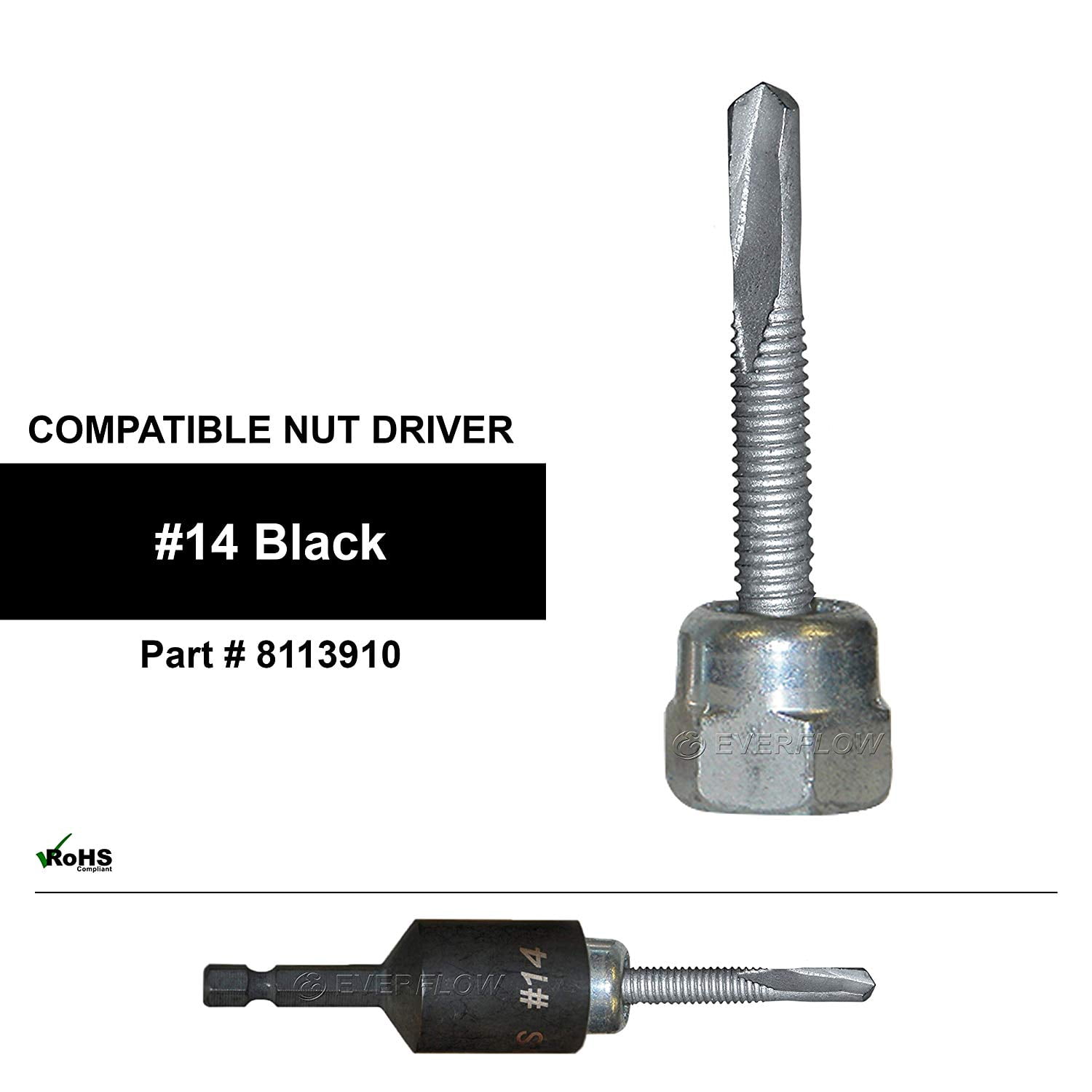 12-24 x 1 1/2 in. Sammys Rod Anchor Super Screw with Teks, 3/8 in. Threaded Rod Fitting, for Steel (Pkg.=25)