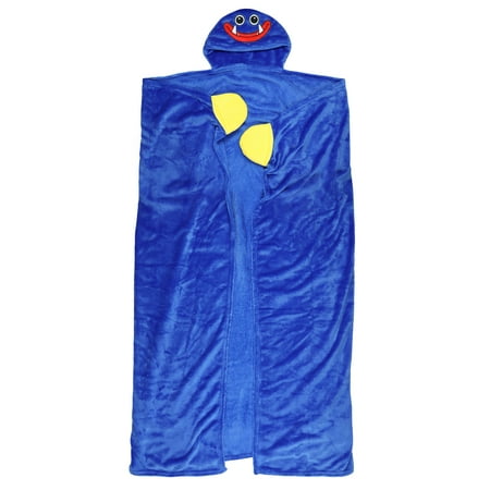 Poppy Playtime Huggy Wuggy Super Soft Hooded Blanket Throw with Embroidered Face 50" x 60"