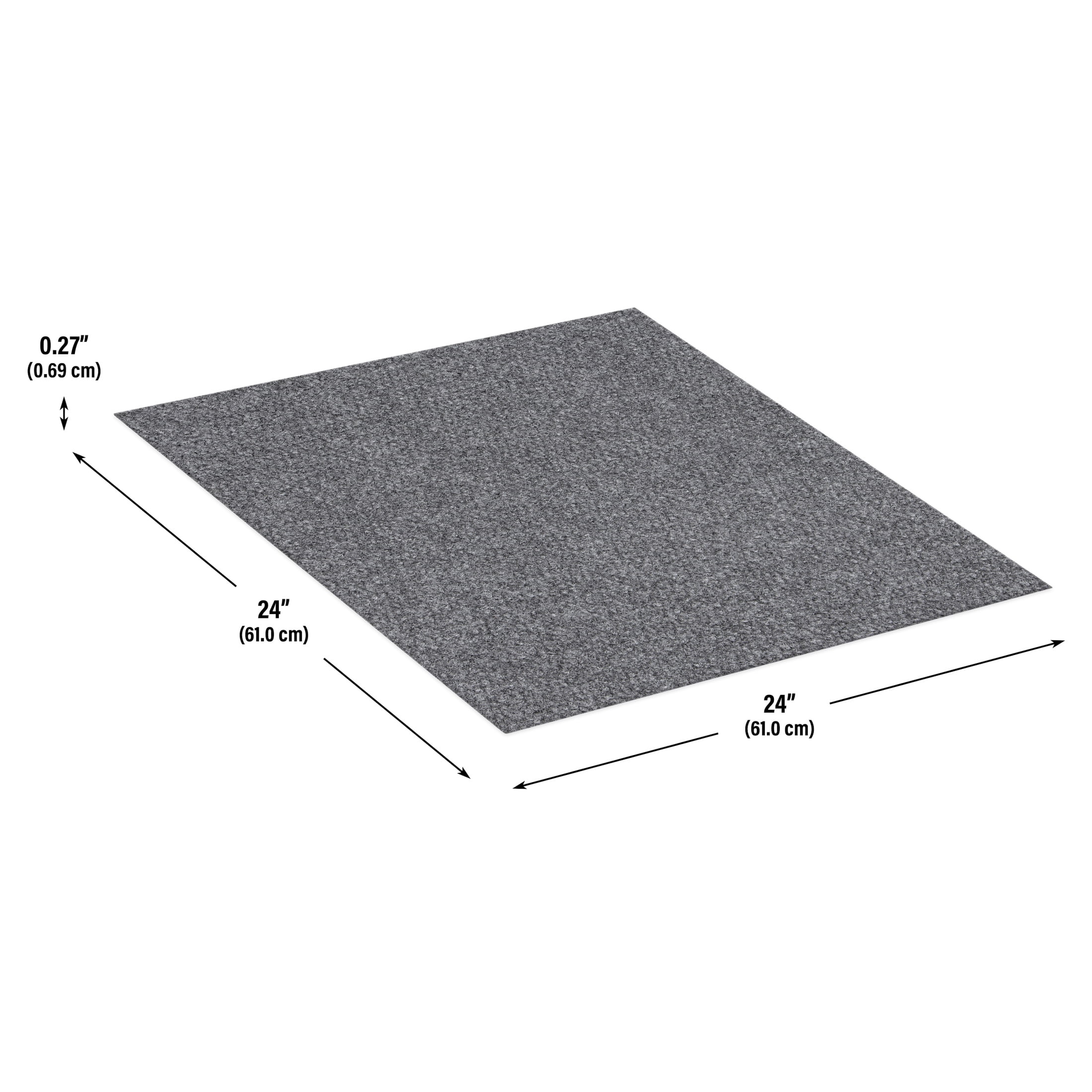 Rocket Hobnail Grey Residential 24 in. x 24 in. Peel and Stick Carpet Tile Square 48 Sq. ft. 12 Tiles Per Box
