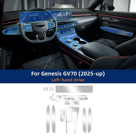 Interior Thin Film Transparent TPU Gear Panel Center Console Anti-scratch Resist Refit For Genesis GV70 2025 Car Accessories.