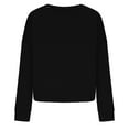 thumbnail image 5 of VBVC No Boundaries Women's Crewneck Crop Tops ,Long Sleeves Pullover, Women Workout Casual Pullover,Black,Size M, 5 of 5