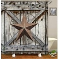 thumbnail image 3 of 4PCS/Set Western Texas Star on Rustic Panel Shower Curtain set, Vintage Country Wood Barn Plank Bathroom Decor, Fabric Bath Curtain Non-slip Bathroom Mat Bath Carpet Toilet Rug, Rusty Star, 3 of 7