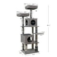 thumbnail image 2 of Catry Contemporary Cat Tree 67" Large Activity Cat Tower with Scratching Posts, 2 Condos, Removeable Top Beds, Grey, 2 of 8