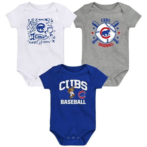 Infant  Royal Chicago Cubs Batter Up 3-Pack Bodysuit Set