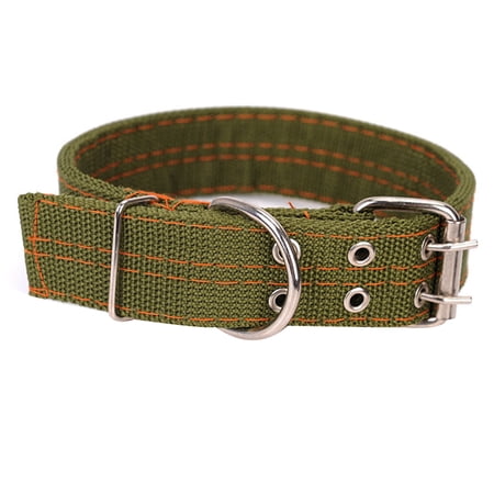 Military adjustable dog collar 2 inch wide D ring and buckle 2 line dog collar