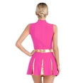 thumbnail image 2 of Sxiwei Women's Cheer Leader Costume Halloween Cheerleading Sleeveless A-line Dress Hot Pink XL, 2 of 7