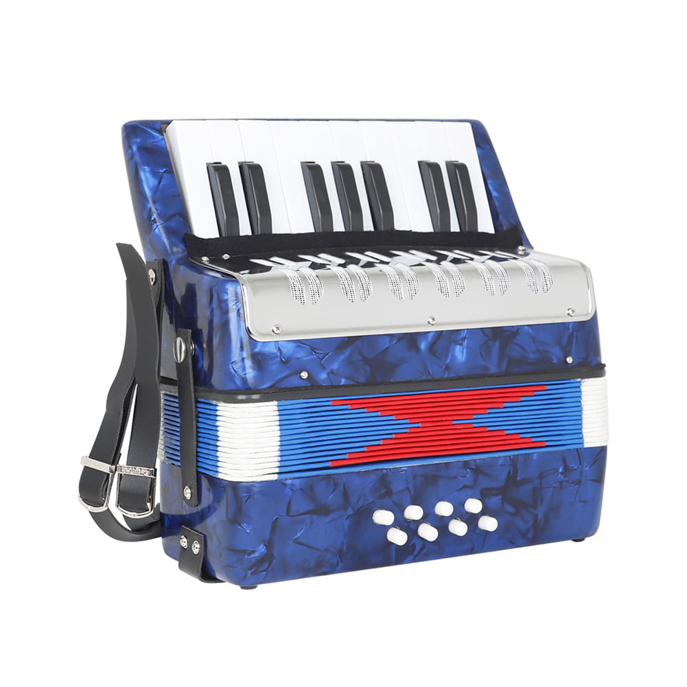 Accordion for kids Children Red, Blue, Green, Navy Blue 17 Key 8 Bass Mini Small Piano Accordions Educational Musical Instrument Rhythm Toys for Amateur Beginners Students Navy Blue 