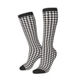 thumbnail image 2 of Bingfone Compression Socks For Women And Men Long Socks For Running Athletic Cycling Nurse-Houndstooth Black And White, 2 of 9