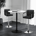 thumbnail image 3 of MoNiBloom 3 Piece Bar Dining and Chair Set, 31.5" Bistro Table Cocktail Table and with Armrest Swivel Barstool for Dining, 3 of 11