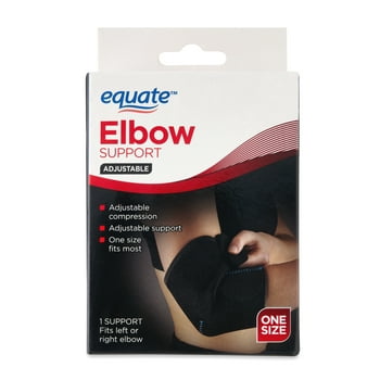 Equate Adjustable Elbow Support, Black, One Size