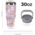 thumbnail image 2 of 30 oz Easter Bunny Travel Tumbler Gifts for Girls, Insulated Stainless Steel Cup with Handle, Purple Easter Egg Pattern, Vacuum Sealed (Purple), 2 of 6