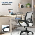 thumbnail image 3 of MoNiBloom Office Chair Mid Back Swivel Lumbar Support Desk Chair, Height Adjustable Ergonomic Mesh Computer Chair with Armrest, White, 3 of 11