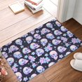 thumbnail image 4 of Sikiie crystal flower Skull Print Flannel Anti-slip Floor Mat 16x24in, Thickened Dustproof Entrance Door Mat Floor Mat for Kitchen, Bathroom, Laundry Room, 4 of 7