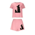 thumbnail image 2 of Censtreet Women's Pajama Sets Halloween Short Sleeve Pjs 2 Piece Top and Shorts Sleepwear Comfy Soft Lounge Sets S-XL, 2 of 7