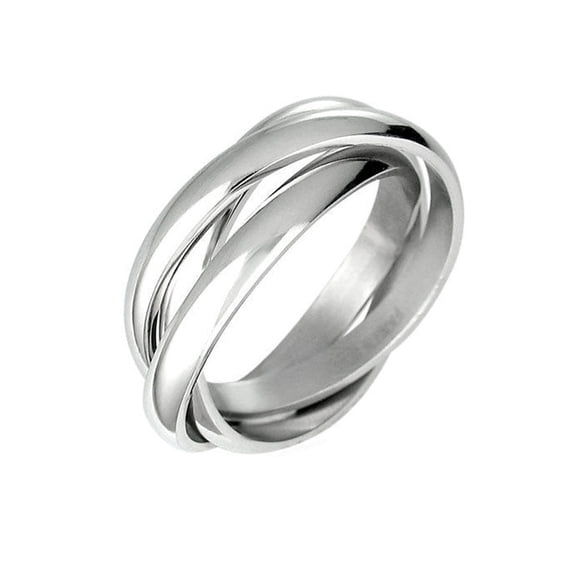 iJewelry2 Triple Rolling Russian Wedding Rings Bands in Stainless Steel