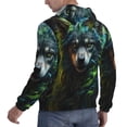 thumbnail image 6 of Cauagu Realistic Style Colorful Wolf A for Men's Pullover Hooded Sweatshirt Athletic Casual Hoodie Aautumn Hoodie Sweatshirt for Men Pullover Casual Hooded Sweatshirt-Small, 6 of 7