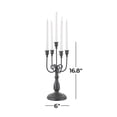 thumbnail image 5 of DecMode 5 Holder Black Metal Scroll Antique Style Taper Candelabra, 5 of 11