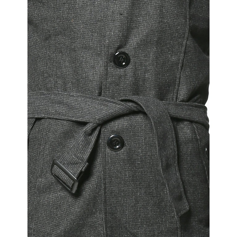 FashionOutfit Men's Classic Slanted Side Pockets Detachable Belt Coat - Walmart.com FashionOutfit Men's Classic Slanted Side Pockets Detachable Belt Coat - Walmart.com