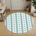 Washable Round Rugs 4ft Turquoise Circle Rug Non-Slip Soft Low-Profile ...