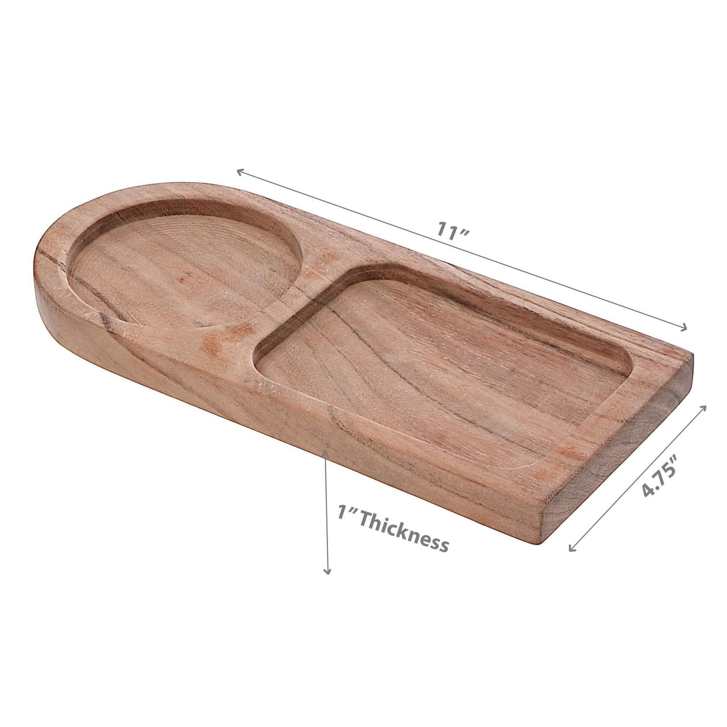 IH Casa Decor Acacia Wood 2 Section Serving Tray