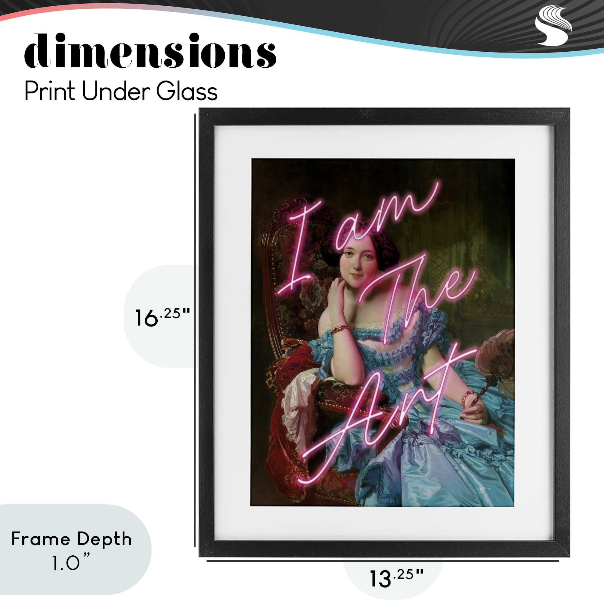 Stupell Industries I Am The Art Portrait Black Framed Print Under Glass, design by Mary Urban