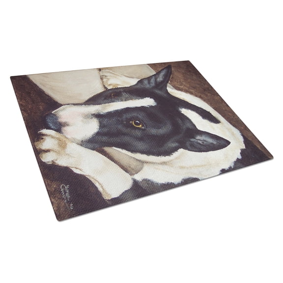 Carolines Treasures AMB1030LCB Bull Terrier by Tanya and Craig Amberson Glass Cutting Board Large, 12H x 16W, multicolor