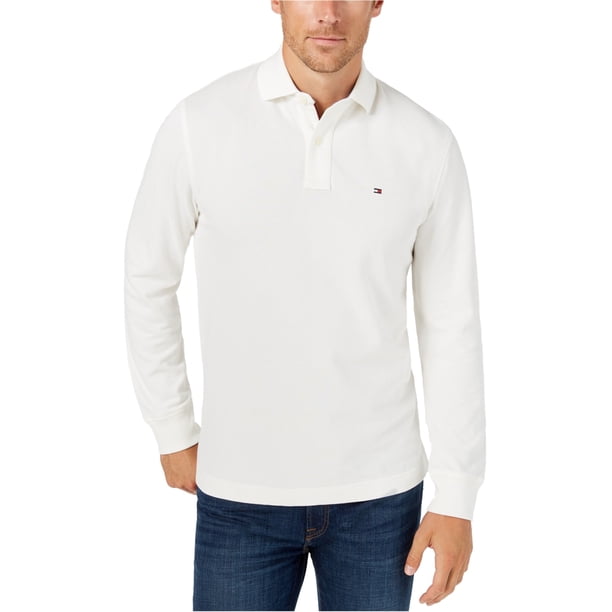 Polo de Rugby Tommy Hilfiger Hombre Manga Larga Color Blanco Hueso XXL