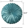 thumbnail image 3 of 2 PCS Pumpkin Pleated Round Throw Pillows for Chair Sofa Home Decor (Teal), 3 of 10