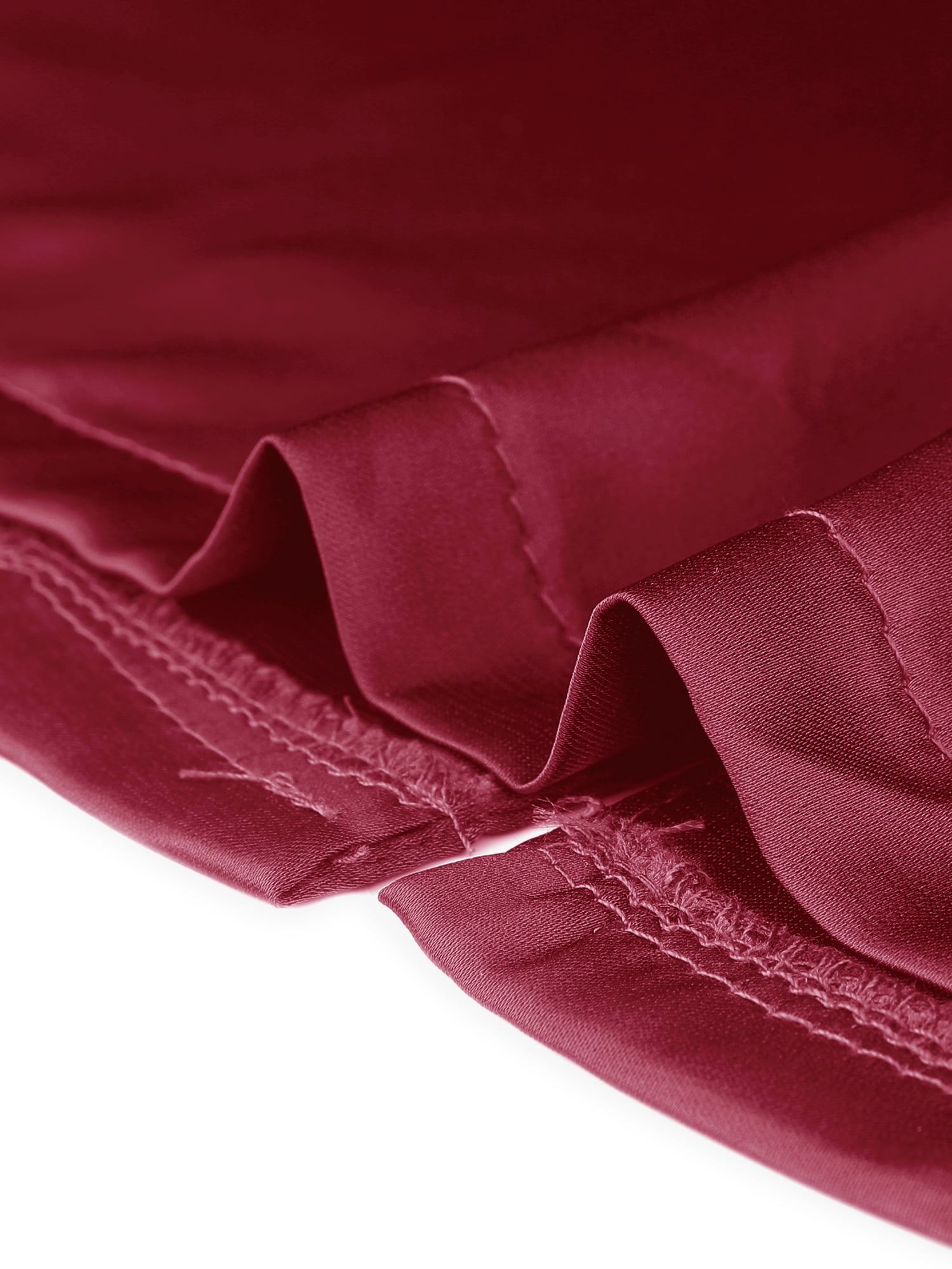 DARING DIVA Women's Satin Button Down Pajamas Sets S Wine Red