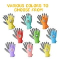 thumbnail image 5 of COOLJOB 3 Pairs Kids Gardening Gloves for Age 9-12, Children Toddler Girls Grippy Rubber Coated Work Gloves, Purple & Pink & Yellow (Little Beauty, Large L), 5 of 7