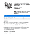 thumbnail image 2 of Front and Rear Brake Pad and Rotor Kit - Compatible with 2011 - 2012 Mitsubishi Outlander Sport, 2 of 2
