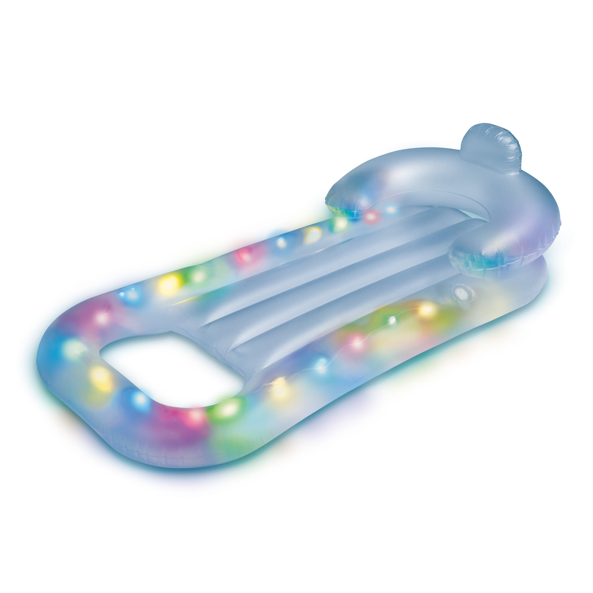Bluescape LED Pool Lounge – Inflatable Light-Up Floating Lounger with Waterproof Color-Changing LEDs Including Raft and Tube
