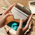 thumbnail image 3 of Wooden 17 Keys Beech Wooden Thumb Finger Piano Mini  Portable Musical Instrument, 3 of 6